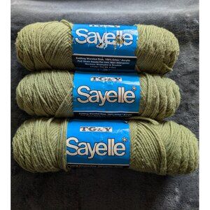 TG&Y Sayelle Acrylic Worsted Yarn Lot of‎ 3 Skeins - 314 Avocado